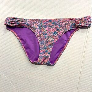 Victoria's Secret Pink Floral Bikini Swim Bottoms Size Medium